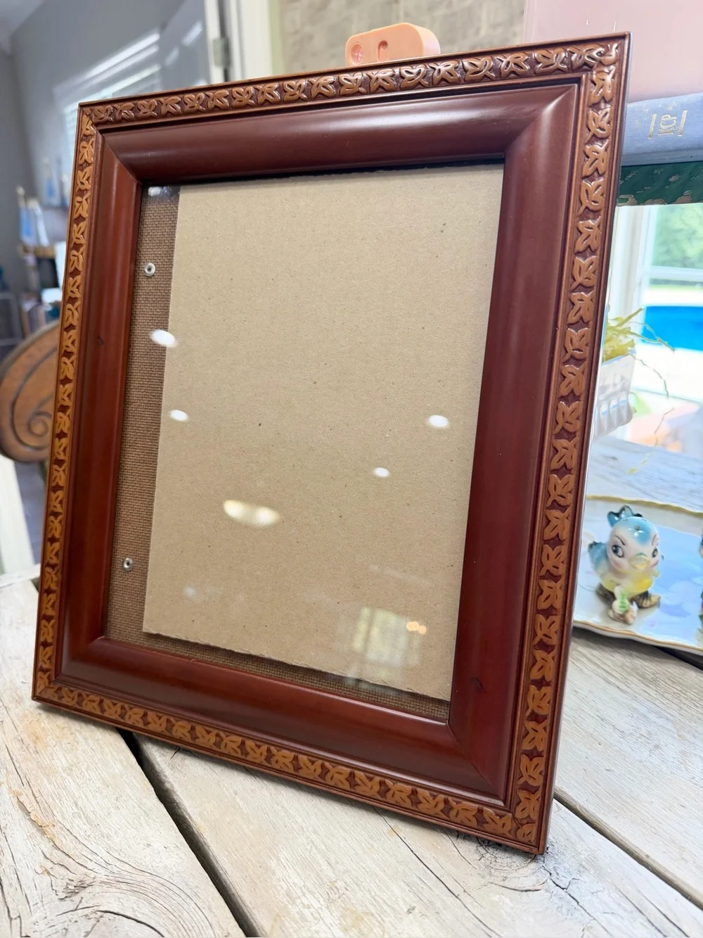 Rare Woods Carved Ornate Picture Frame. Sz-11x13 Burns of Boston 1980’s 1990’s